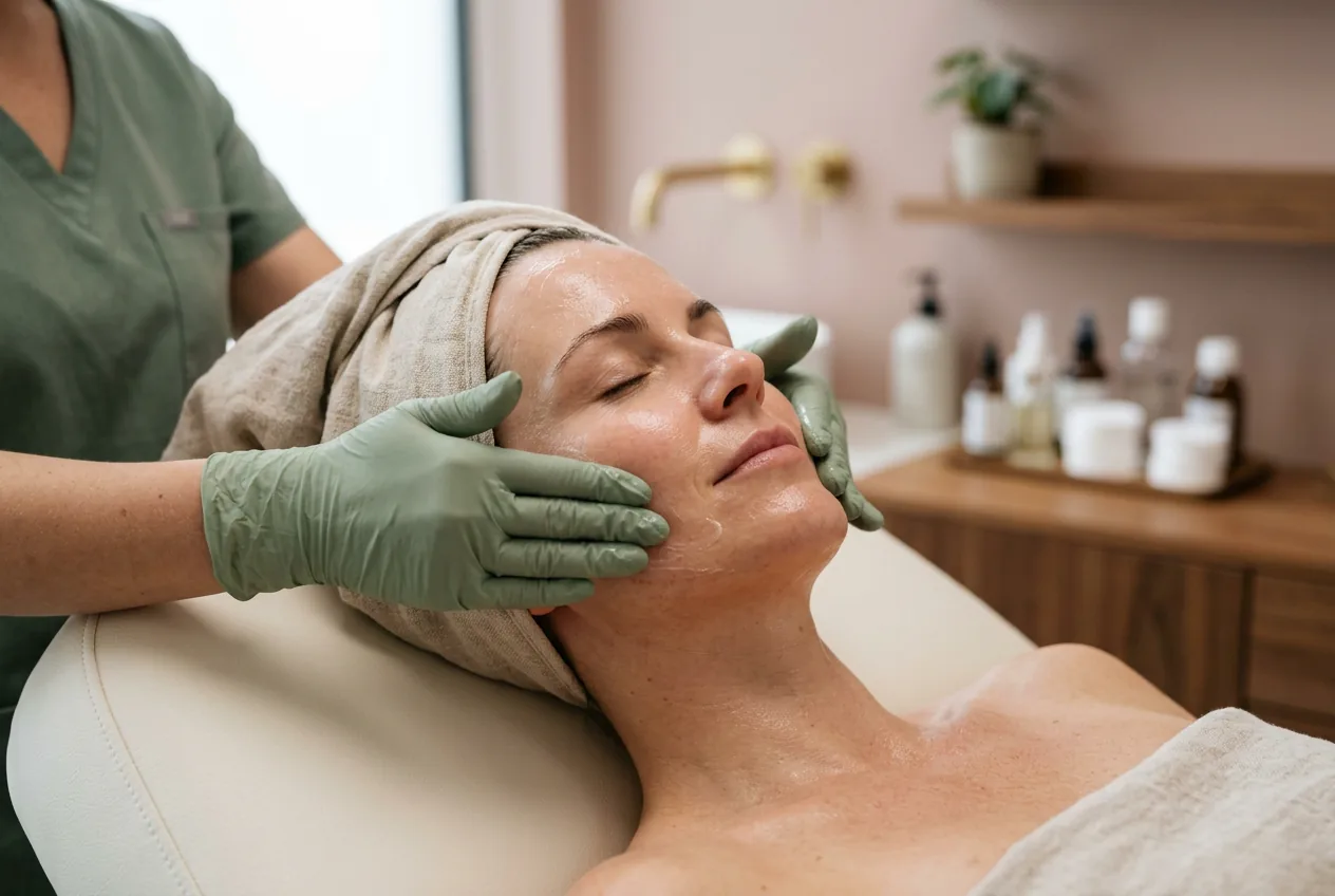 Entspannende Gesichtsbehandlung mit Pflege-Serum im House of Beauty Studio